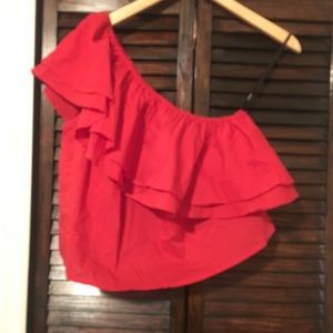 Red off shoulder top from forever21